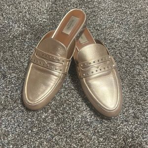 Valentino rose gold slides